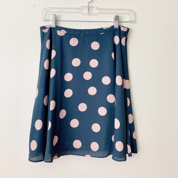 New Loft short skirt size small blue polka dot - Picture 6 of 6